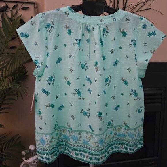 NWT St Johns Bay sz Petite Large PL floral print top - Picture 2 of 3